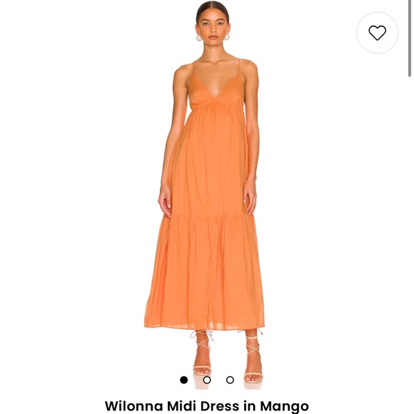 Faithful the Brand Wilonna Midi Dress - Mango - Picture 2 of 10